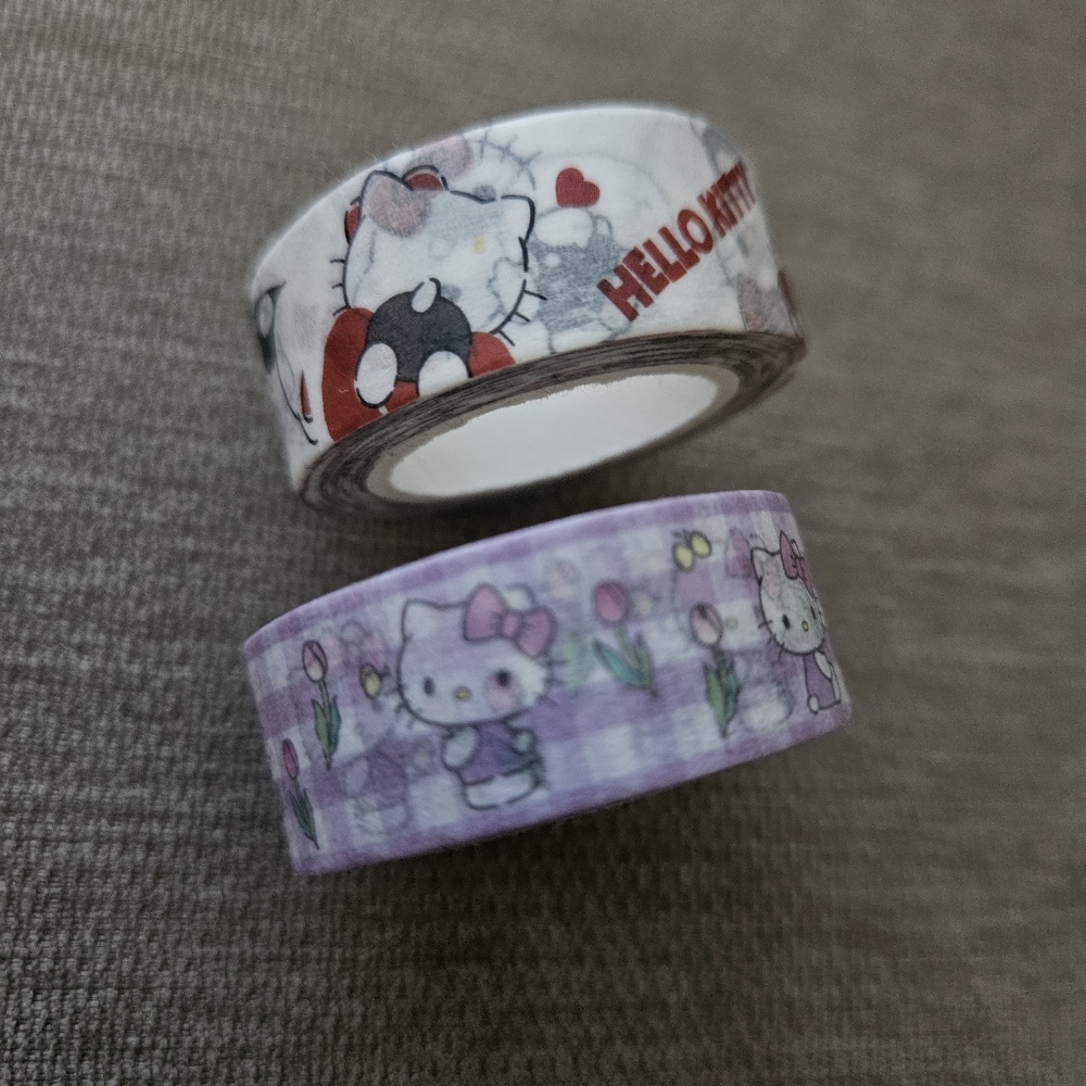 Hello Kitty Washy Tape Set - White and Purple Sanrio